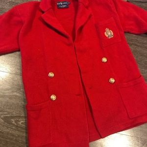 Ralph Lauren polo red cardigan sweater size med